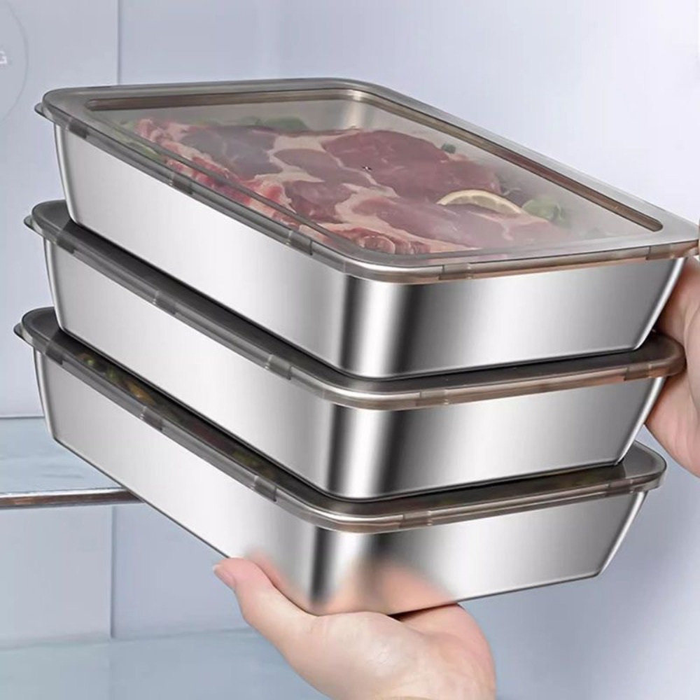 Kitchen Appliances Organizer - Gıda Sınıfı Paslanmaz Çelik Kapaklı Servis